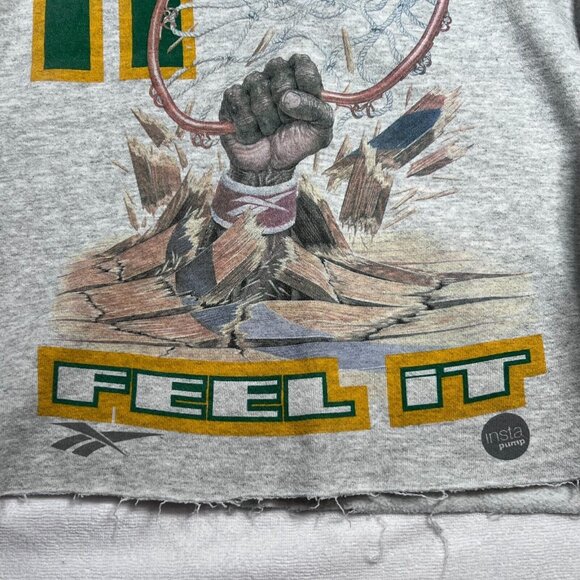 VTG 90s Reebok Grip It Feel It Basketball Gray XL Insta Pump Sweatshirt Thrashed - Picture 10 of 13